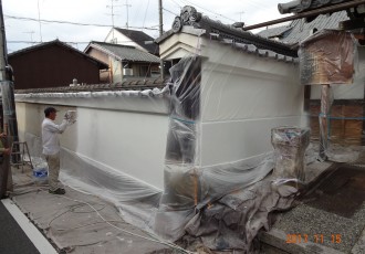 京都市 專称寺　外塀塗装サムネイル